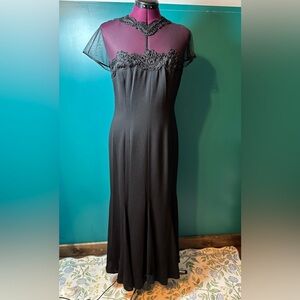 Maggy London Black Dress with Mesh Detail